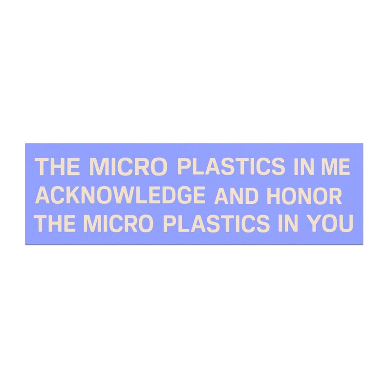 Funny retro bumper magnet for environmentalists with vintage design and micro plastics humor, weird car decal with ironic wellness vibes image 8