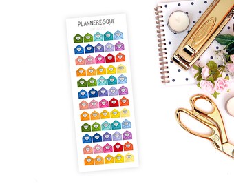 60 Colorful Mail Stickers - MI 0022