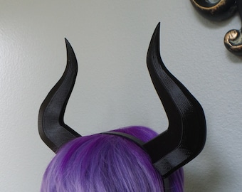 Mt Lady inspired Matador-Bull-horns-purple 3D printed light and seamless headband comic-con cosplay horns