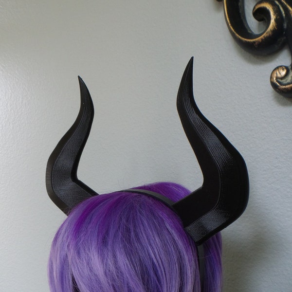 Mt Lady inspired Matador-Bull-horns-purple 3D printed light and seamless headband comic-con cosplay horns