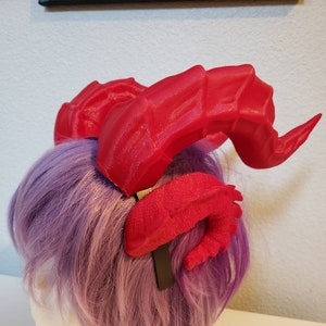 Fantasy Large Dragon horns Snake Dragon 3d printed horns on headband  dragon costume headress large goat horns beast horns dinosaur cosplay