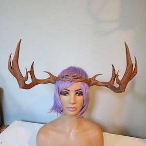 NEW ARRIVAL! XXL  Realistic Stag Hircine  horns / Deer Antlers Horns with tree branch crown  3D Printed Reindeer