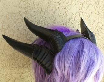 Deanerys Dragon inspired 3d printed Double set horns on headband DIY costume addition dragon ears four horned beast set lizzard horns