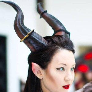 Large Horns 12" curve Maleficent Inspired Horns  3D Printed (Ultra Light Weight Plastic) Suitable for adults comic-con