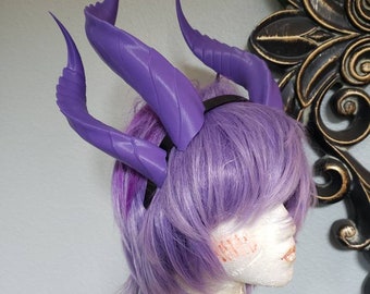 Fantasy Dragon Elegant long Dragon 3d printed horns two sets on headband costume addition dragon comicon fantasy  lizzard horns