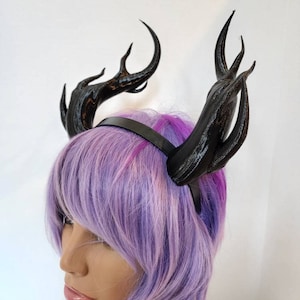 Fantasy Dragon spindly horns 3d printed horns on headband costume addition dragon comicon teifling branch leviathan