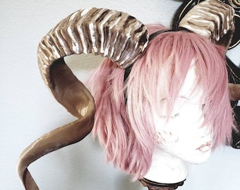 NEW ARRIVAL RAM horns headband 3D printed cosplay comicon stage performance horns extra large size.