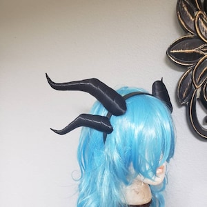 Fantasy Deanerys Dragon inspired 3d printed double set horns on headband Larp costume addition beast horns lizard horns