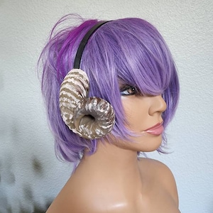 NEW ARRIVAL Jesters Horns  RAM horns headband 3D printed cosplay wow swirly  twisted  black or brown tiefling horns manga horned headband