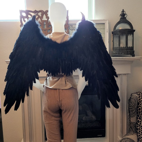 Feather Premium Maleficent wings black feather wings crow wings raven wings with optional talons Child/adult Maleficent wings.