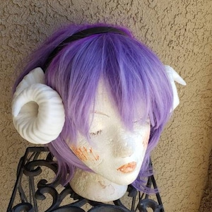 NEW ARRIVAL Jesters Horns  RAM horns headband 3D printed cosplay wow swirly  twisted  black or brown tiefling horns manga horned headband