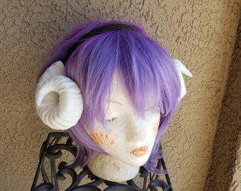 NEW ARRIVAL Jesters Horns  RAM horns headband 3D printed cosplay wow swirly  twisted  black or brown tiefling horns manga horned headband