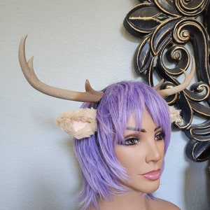Sweet tooth Realistic  Doe / Deer Antlers Horns and optional ears  3D Printed (Ultra Light Weight Plastic) Reindeer Antlers comic-con