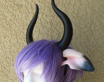 Matador-Bull-horns-Ombre-Black Taurus  horned headband with animal ears comic-con cosplay horns