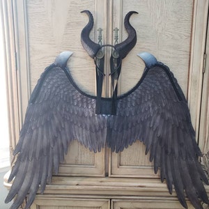 Choose your options Young Maleficent 3d printed lightweight Horns and or foam Wings