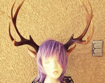 NEW! Realistic  Doe / Deer Antlers Horns XXL stag antlers 3D Printed (Ultra Light Weight Plastic) Reindeer horns comic-con