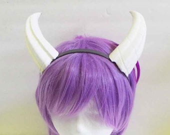 Goat fantasy 3d printed horns multi mounting and color options horns on headband black white gray