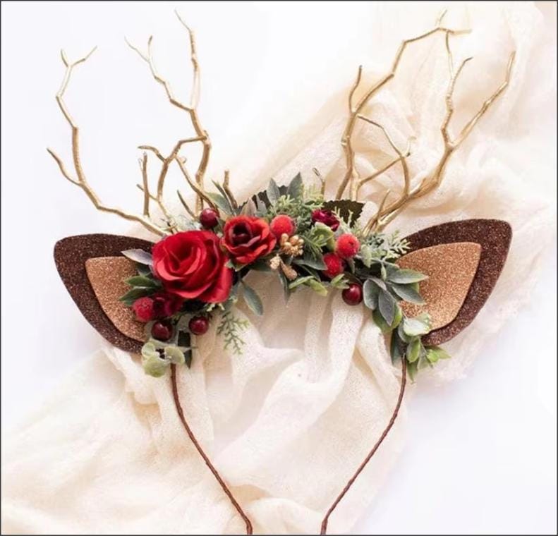 Floral Deer Headband - Etsy display picture 1