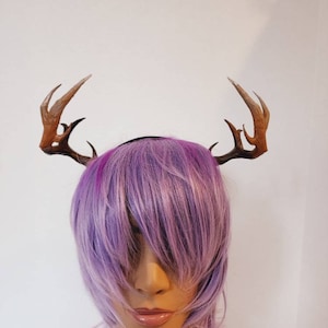 Mini 6 inch Realistic Stag Hircine  horns / Deer Antlers Horns  3D Printed (Ultra Light Weight Plastic) Reindeer  comic-con