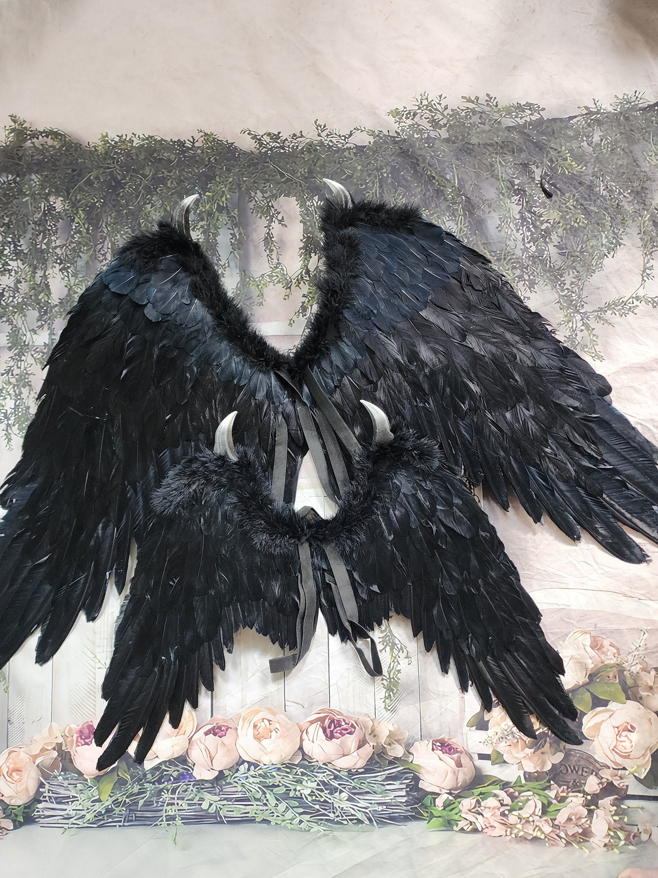 Black Wings, Black Angel Wings, Halloween Wings, Maleficent Wings