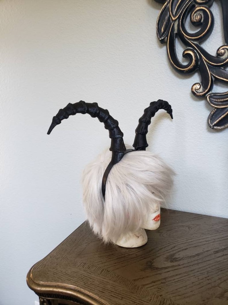 Mountain Goat Horns Krampus Horns on Headband Lightweight Etsy