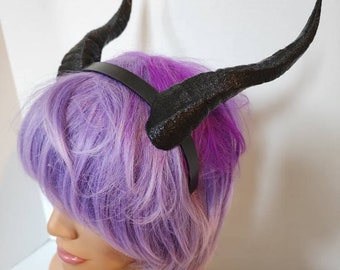Deanerys Dragon inspired 3d printed Red and black horns on headband DIY costume addition twisted lizzard horns