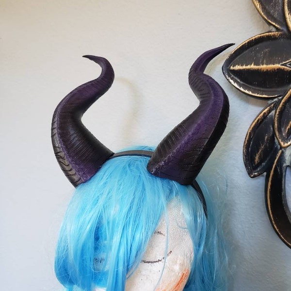 NEWLY IMPROVED! Young Maleficent Inspired 9.5" Horns  3D Printed (Ultra Light Weight Plastic) Suitable for kids and adults comic-con