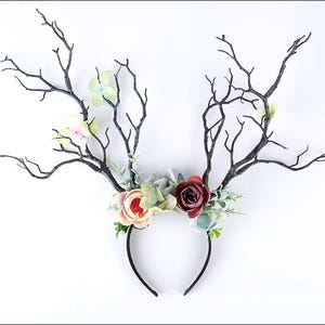 NEW! Forest fairy queen  tree branch floral avant garde deer floral headband for kids and adults
