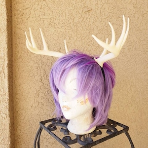 NEW! Realistic  Doe / Deer Antlers Horns and optional ears  3D Printed (Ultra Light Weight Plastic) Reindeer Antlers comic-con