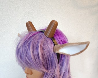 Brown  Doe / Deer Antlers Horns  3D Printed (Ultra Light Weight Plastic) Brown Reindeer Antlers Reindeer headdress