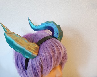 Serpentine  Large Dragon horns Snake Dragon 3d printed horns on headband  dragon costume headdress large goat horns beast horns dinosaur