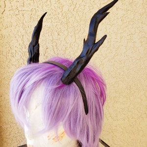 NEW ARRIVAL Whimsical Dragon Antlers Horns 3D Printed Forest Dragon horns Ultra Light Weight Plastic teifling fairy horns comic-con image 3