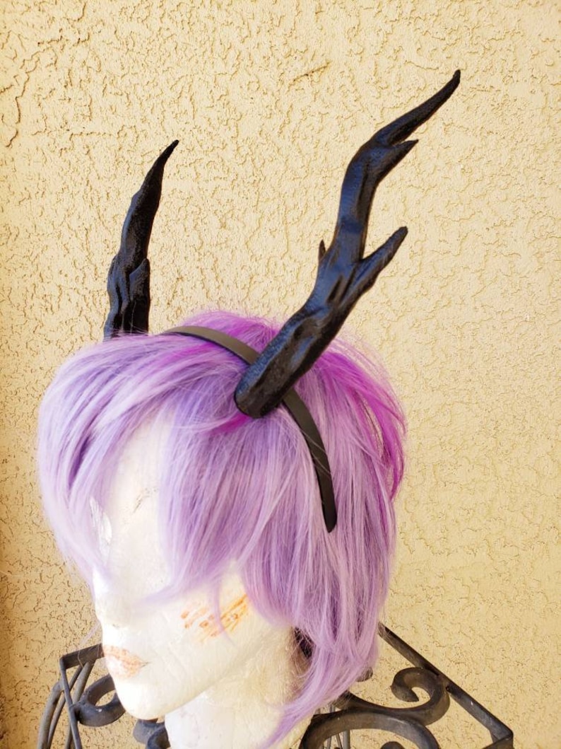 NEW ARRIVAL Whimsical Dragon Antlers Horns 3D Printed Forest Dragon horns Ultra Light Weight Plastic teifling fairy horns comic-con image 3