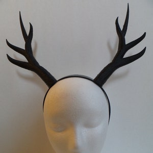 Stag-Deer-Antlers-Horns  3D Printed (Ultra Light Weight Plastic) black horns comic-con
