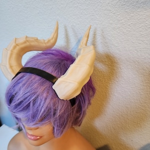 Fantasy Large Dragon horns Snake Dragon 3d printed horns on headband  dragon costume headress large goat horns beast horns dinosaur cosplay