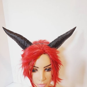Goat fantasy 3d printed horns  horns on headband taurus horns Billy goat horns