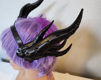 LARGE Fantasy Cephalopod tenticles Dragon 3d printed horns on headband costume addition dragon comicon fantasy  lizzard horns