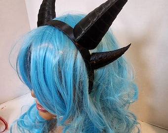 Fantasy Deanerys Dragon inspired 3d printed double set horns on headband Larp  costume addition beast horns  lizzard horns