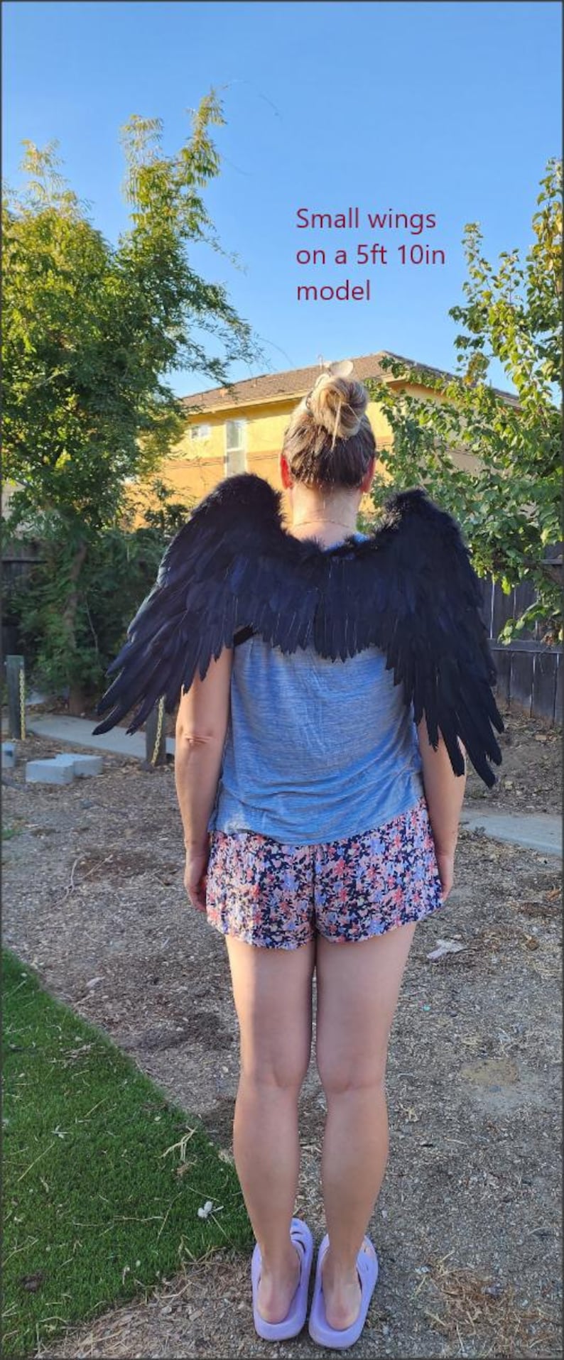 Real Feather Maleficent wings black feather wings crow wings raven wings with optional talons Child/adult large White wings. image 9