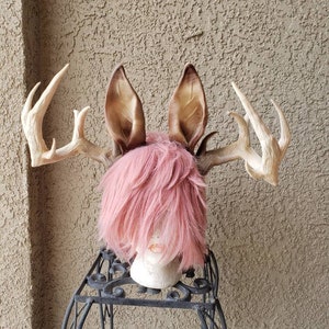 Jackalope Stil große Realistische Hirsch Hircine Hörner / Hirschgeweih Hörner 3D Gedruckt (Ultra Light Weight Plastic) Rentier optional Ohren