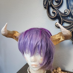 Minotaur Horns and Ears- Long Horn Cow-Bull Matador horns headband 3D printed cosplay comicon fantasy horns  wow lightweight horns overlord