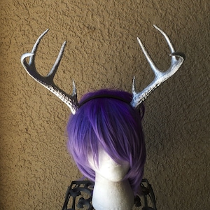 NEW ARRIVAL! Realistic Christmas Doe /silver gold Deer Antlers Horns  3D Printed (Ultra Light Weight Plastic) Reindeer Antlers comic-con