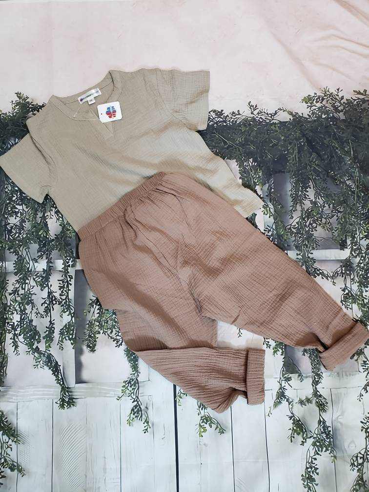 Linen Renaissance Child Outfit: Medieval Peasant Boy Costume