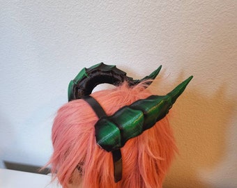 Fantasy Large Dragon horns Snake Dragon 3d printed horns on headband  dragon costume headress large goat horns beast horns dinosaur cosplay