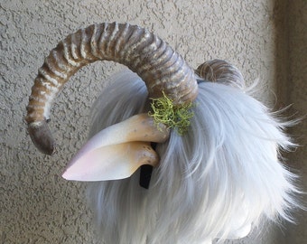 NEW ARRIVAL RAM horns headband 3D printed cosplay comicon fantasy horns with ears option wow large