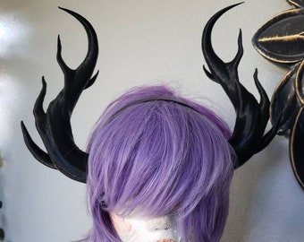 Fantasy Dragon spindly horns 3d printed horns on headband costume addition dragon comicon teifling branch leviathan