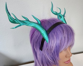 Light  Dragon  3d printed horns on headband costume addition dragon Zelda fantasy  beautiful celtic carnyx  elegand Tears of the Kingdom