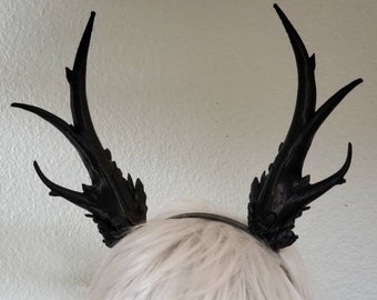 ¡NUEVA LLEGADA! Astas de fantasía/Cosplay de astas de ciervo (plástico ultraligero) Astas de reno cuernos de invierno rama diadema con cuernos elfos