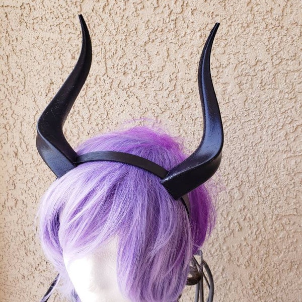 Teifling Gazelle horned headband Elvish Larp headdress black animal horns lightweight horns on a headband 3D print