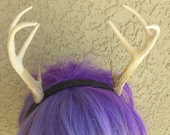 NEW ARRIVAL! Small 6" size  Doe / Deer Antlers  3D Printed (Ultra Light Weight Plastic) Reindeer Antlers comic-con fantasy fawn